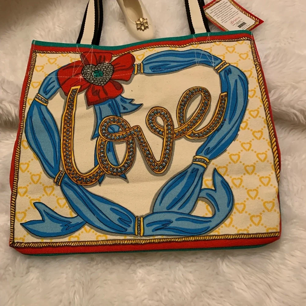 BRIGHTON bright and colorful “Sparkle and Shine” oversized Tote bag NWT - Picture 6 of 13